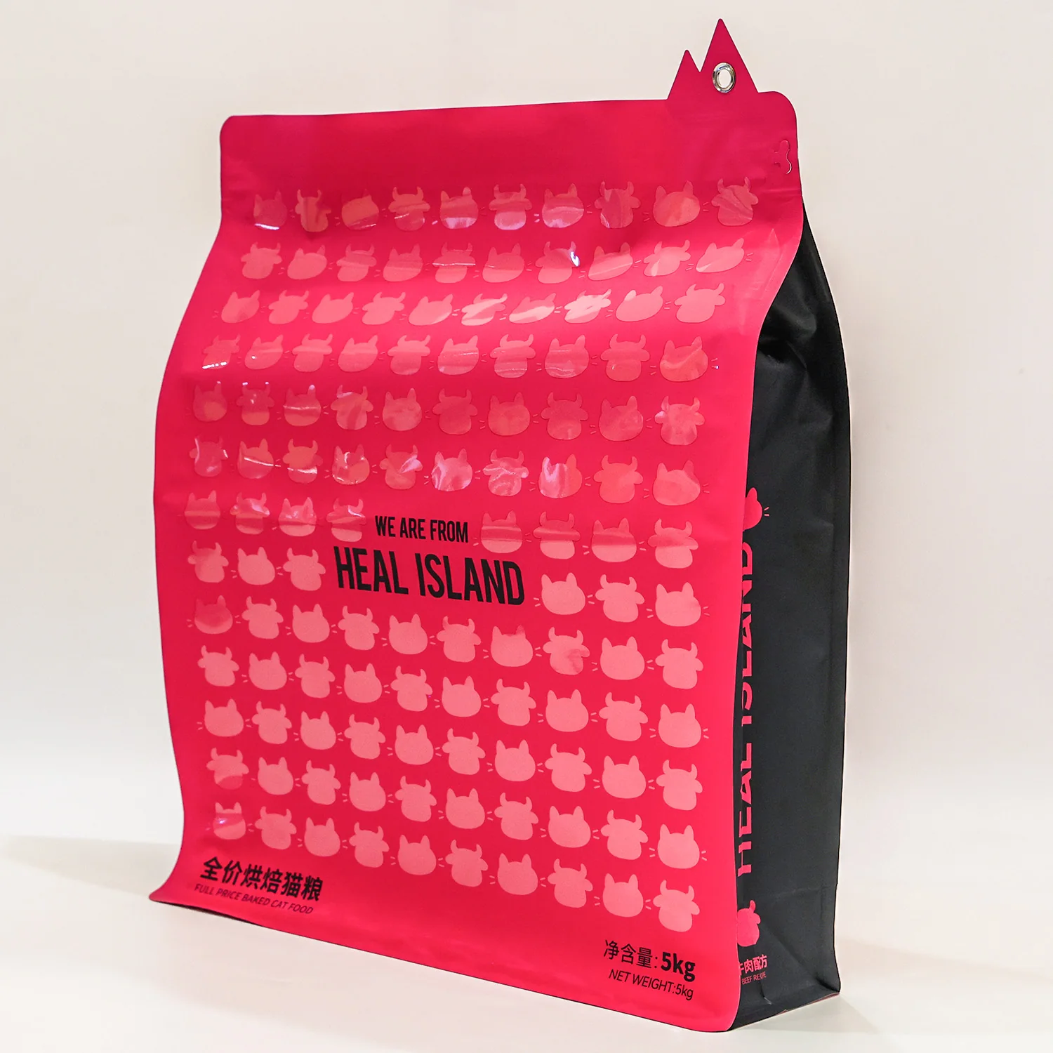 Large flat bottom cat food bag